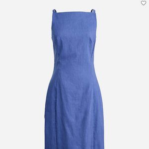 J.Crew High-neck sheath dress in stretch linen blend Size 10